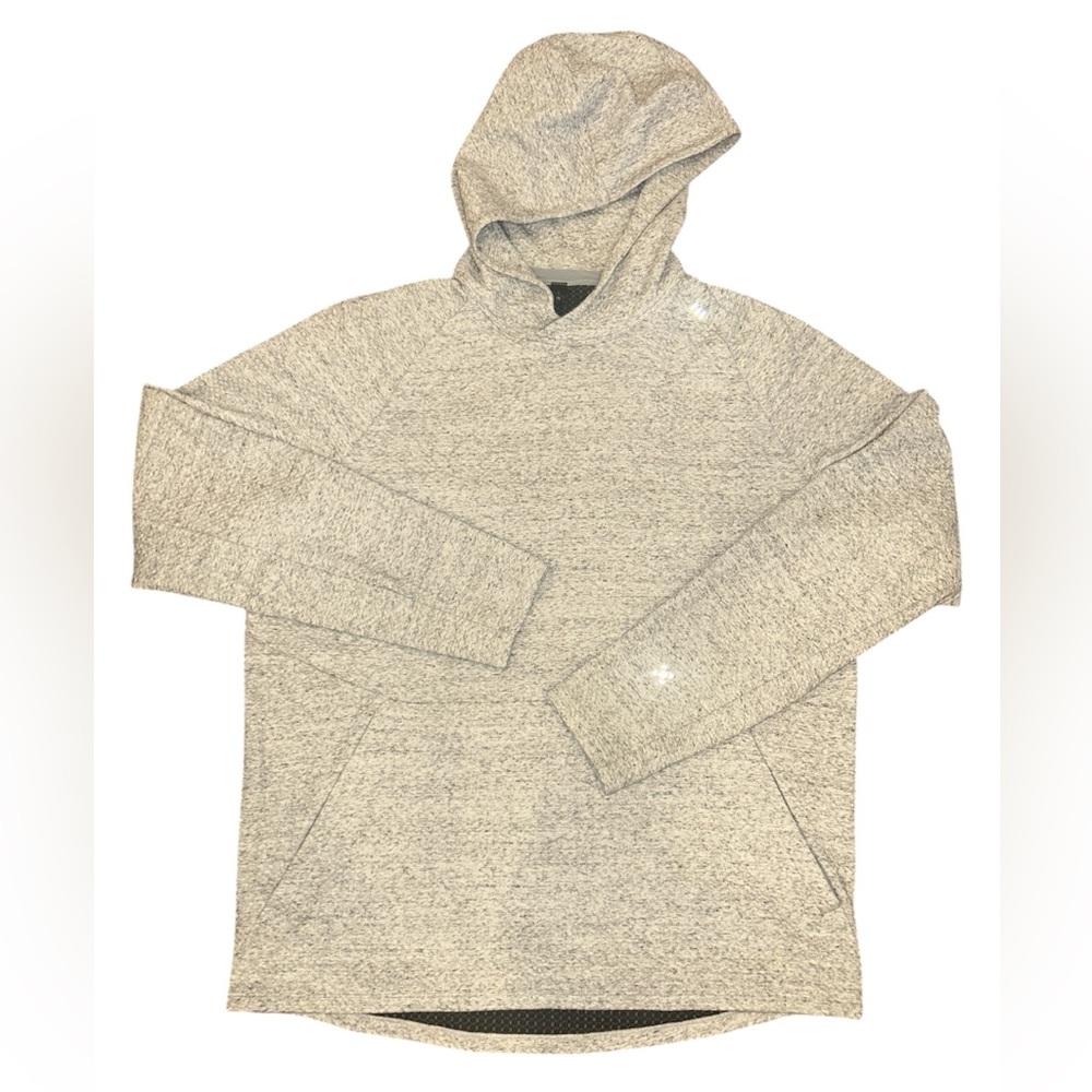 Lululemon At Ease Hoodie Mens Size L Gray Textured Knit Pullover Training Active